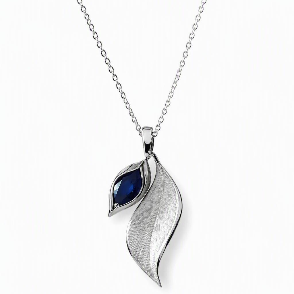 DAWN | Blue Leaf Pendant Necklace