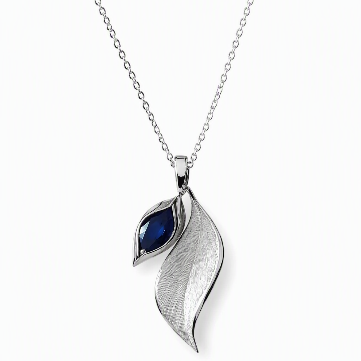 DAWN | Blue Leaf Pendant Necklace