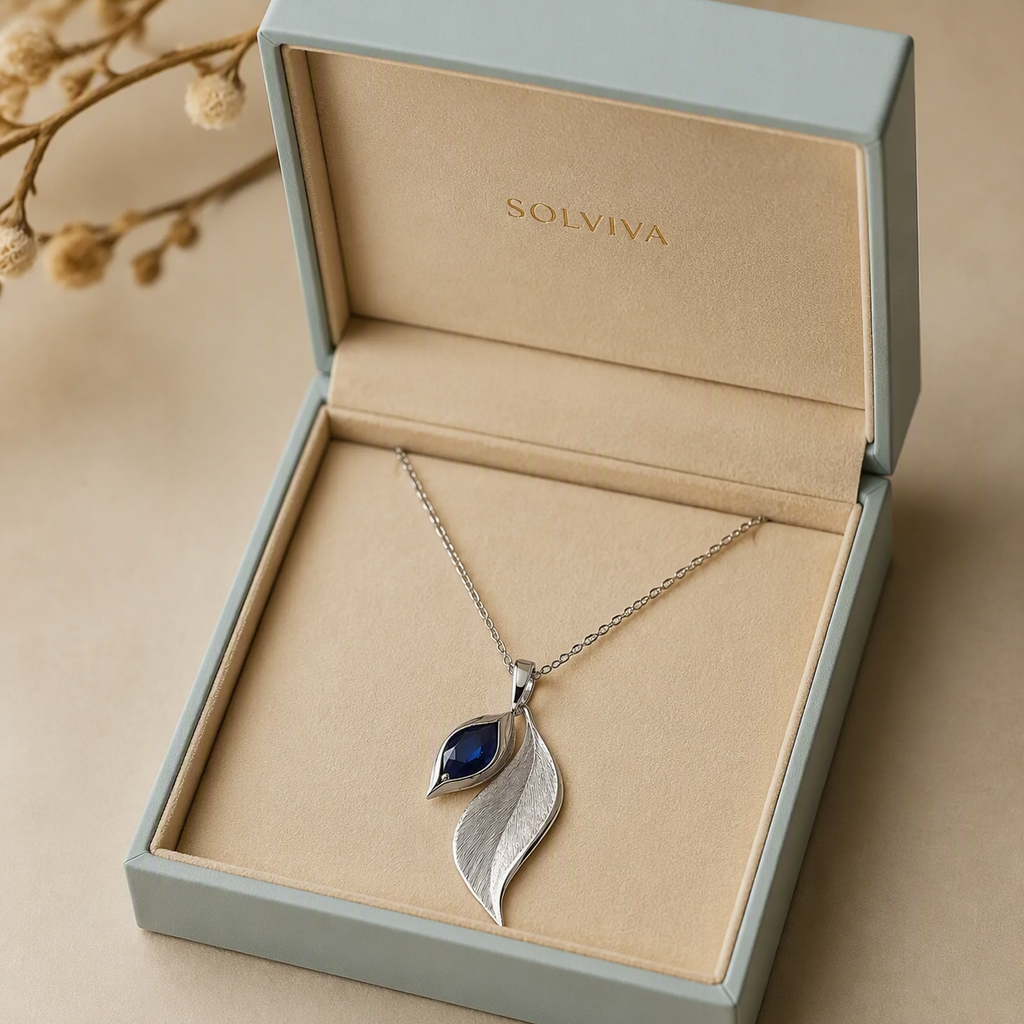 DAWN | Blue Leaf Pendant Necklace