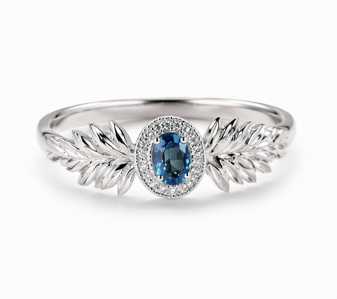 Azure Laurel Blue Sapphire Ring