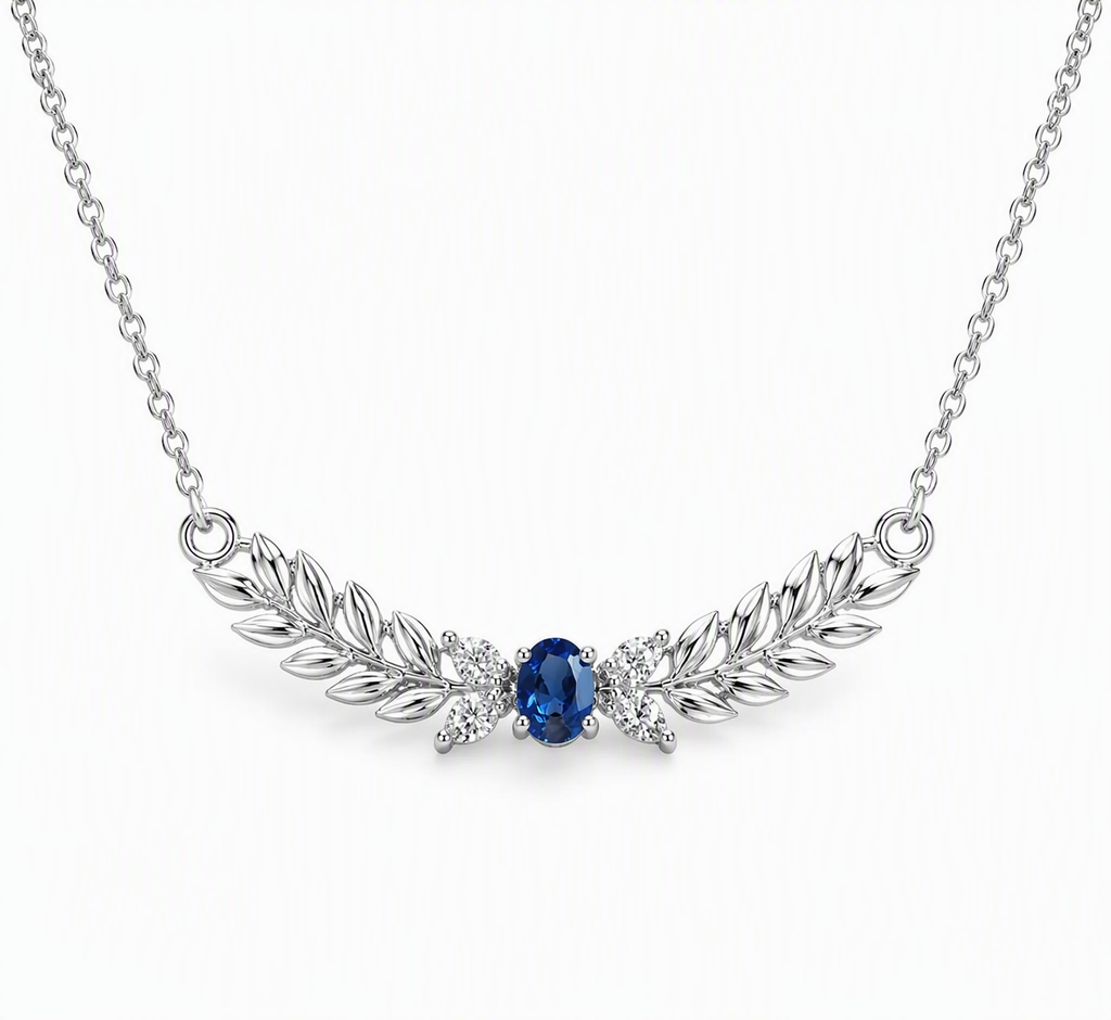 Azure Laurel Blue Sapphire Necklace