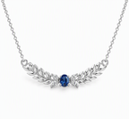 Azure Laurel Blue Sapphire Necklace