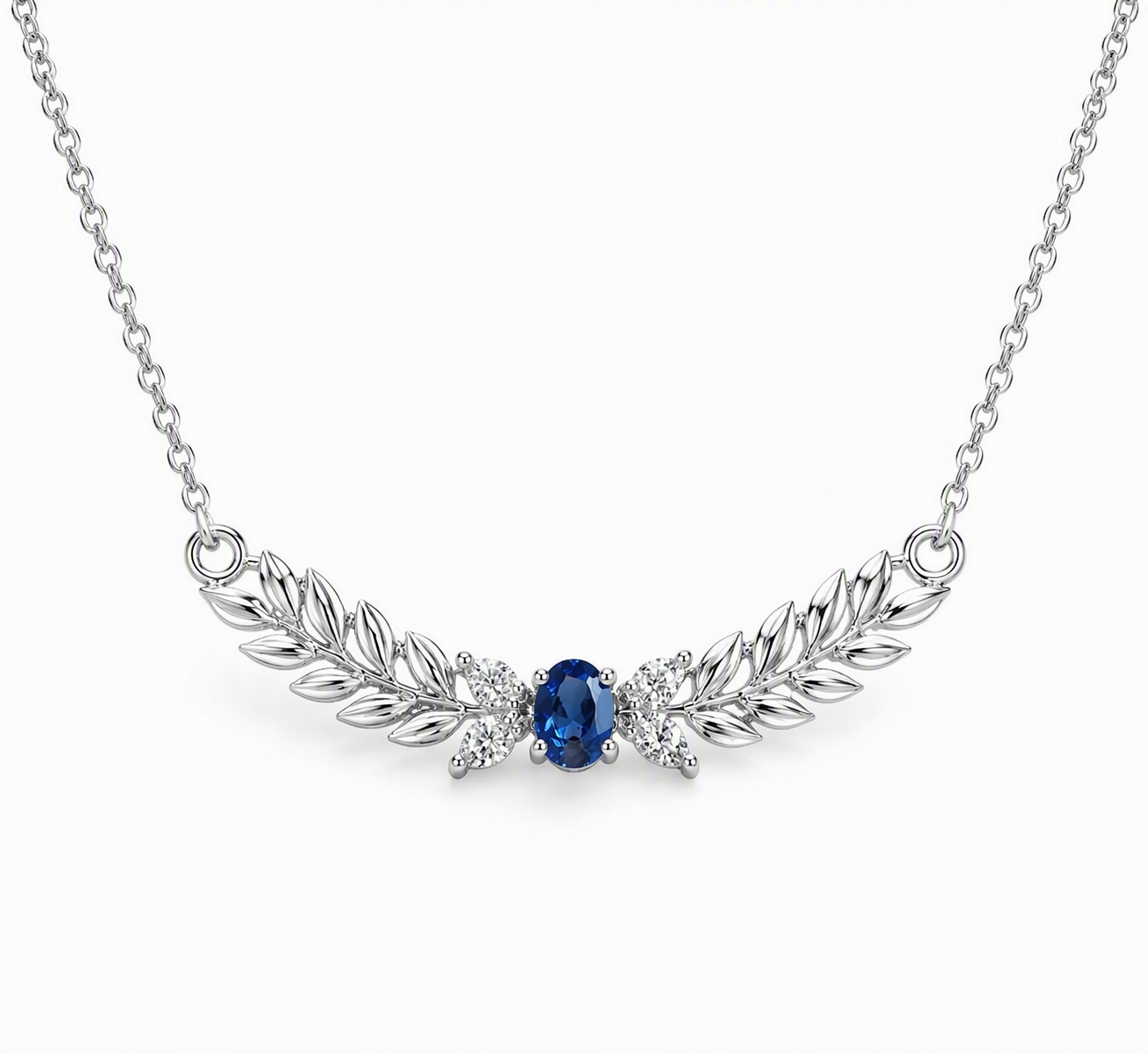 Azure Laurel Blue Sapphire Necklace