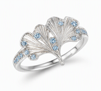 Ginkgo Sky Blue Sapphire Ring