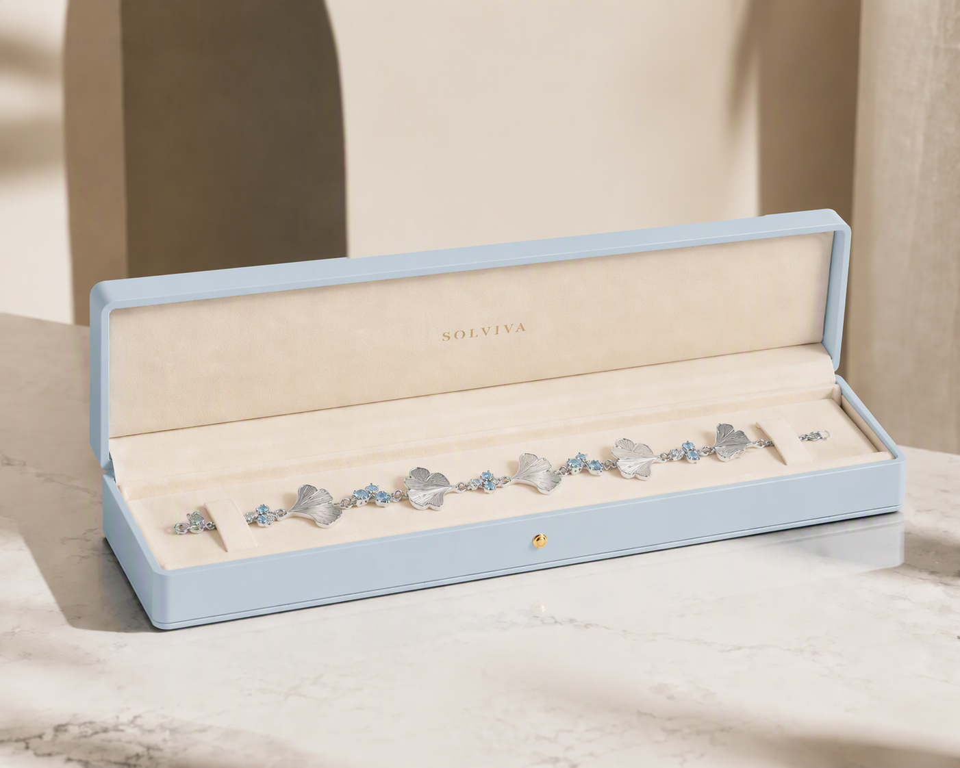 Ginkgo Sky Blue Sapphire Bracelet