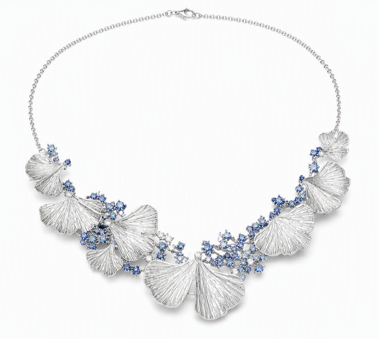 Ginkgo Sky Sapphire Statement Necklace