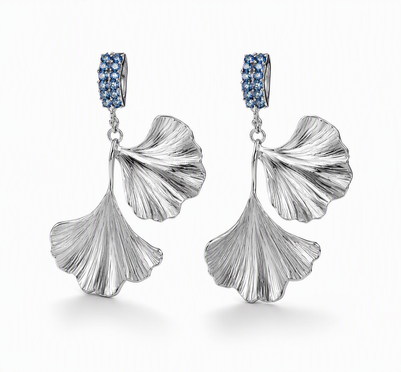 Ginkgo Sky Sapphire Drop Earrings