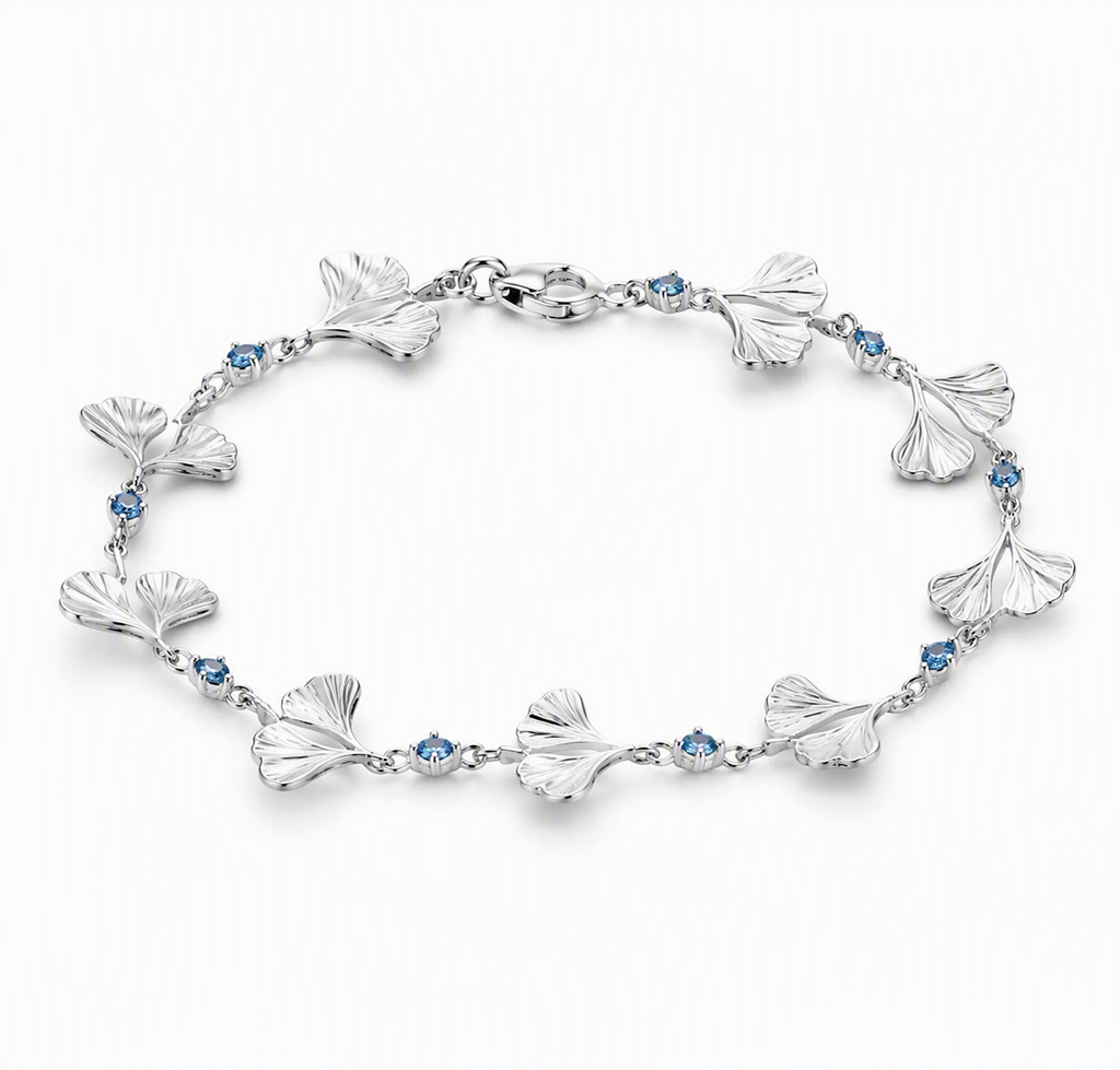 Ginkgo Flow Blue Sapphire Bracelet