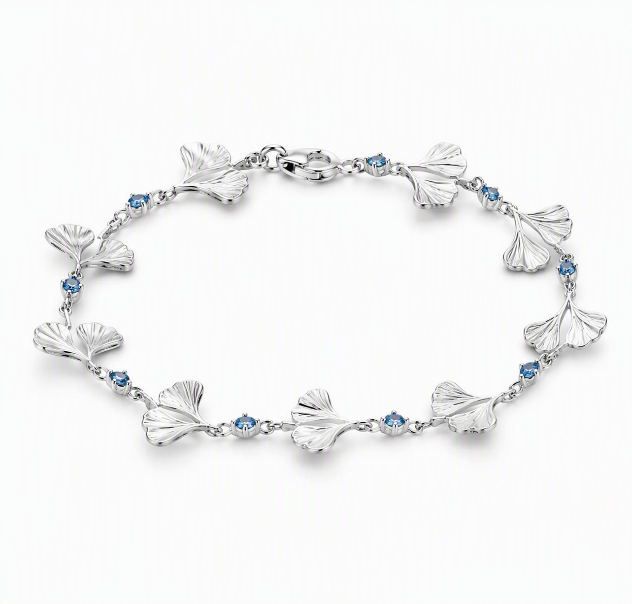 Ginkgo Flow Blue Sapphire Bracelet