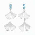 Twin Ginkgo Blue Sapphire Drop Earrings