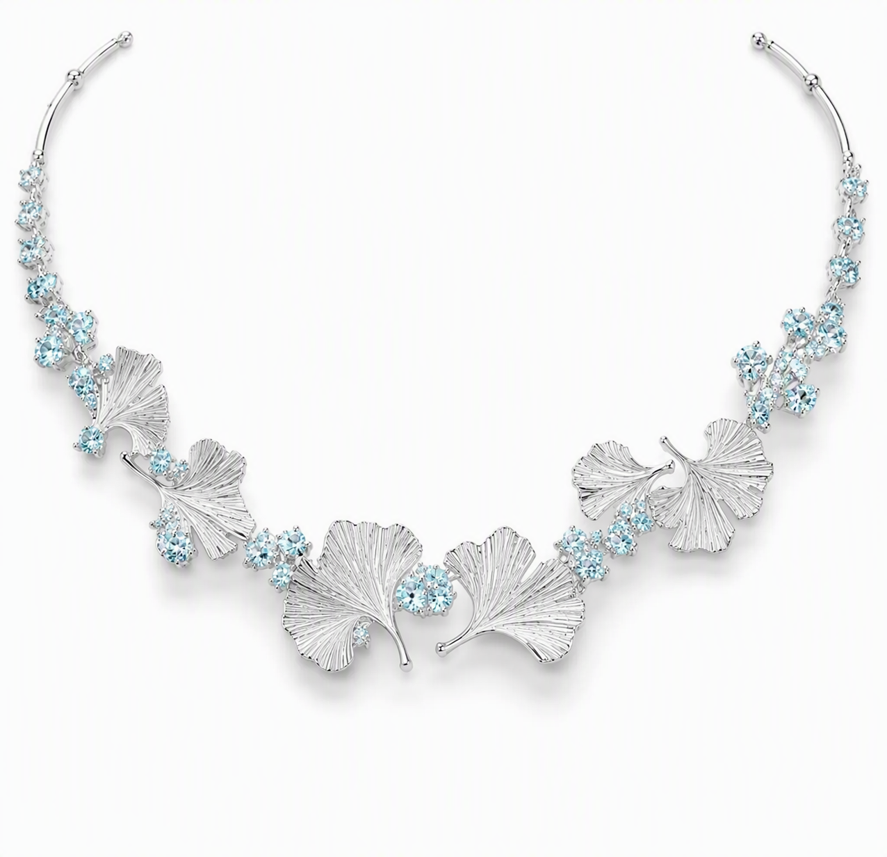 Ginkgo Bloom Blue Sapphire Necklace