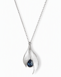 Leafdrop Blue Sapphire Pendant Necklace
