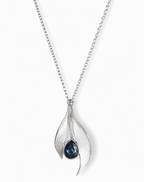Leafdrop Blue Sapphire Pendant Necklace