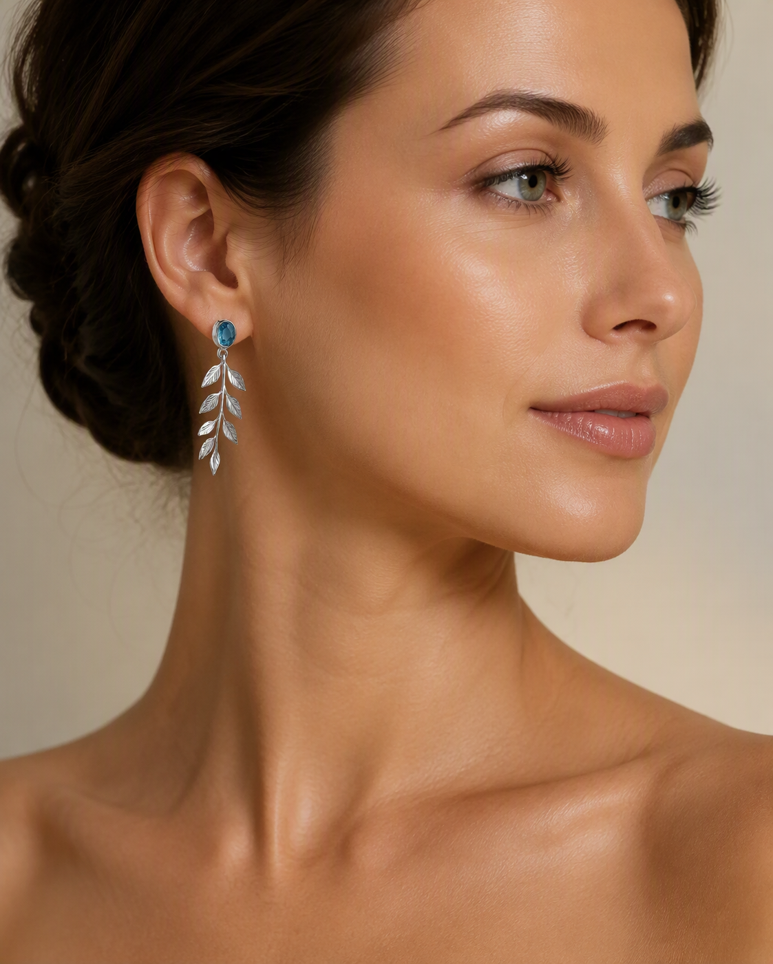 Leaflight Blue Sapphire Drop Earrings