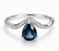 Azure Drop Blue Sapphire Diamond Ring
