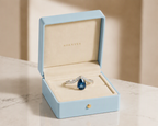 Azure Drop Blue Sapphire Diamond Ring