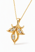 Petal Light Diamond Pendant Necklace