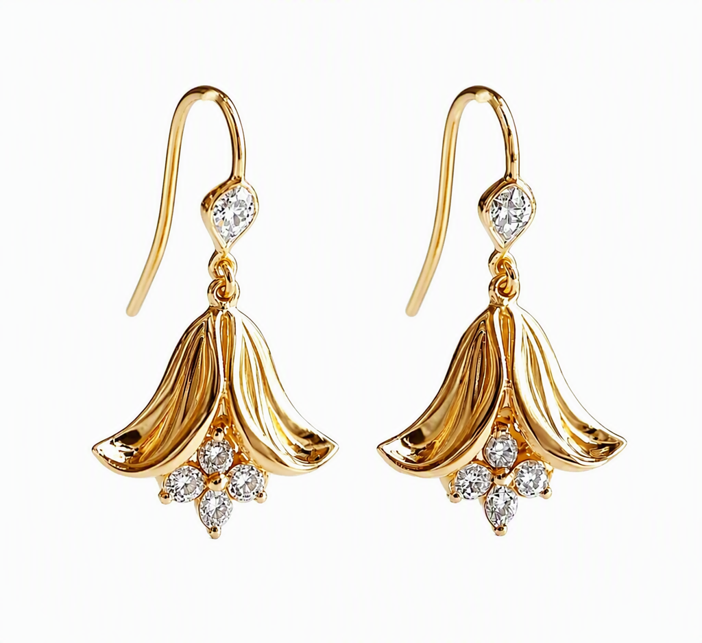 Bellflower Light Diamond Drop Earrings