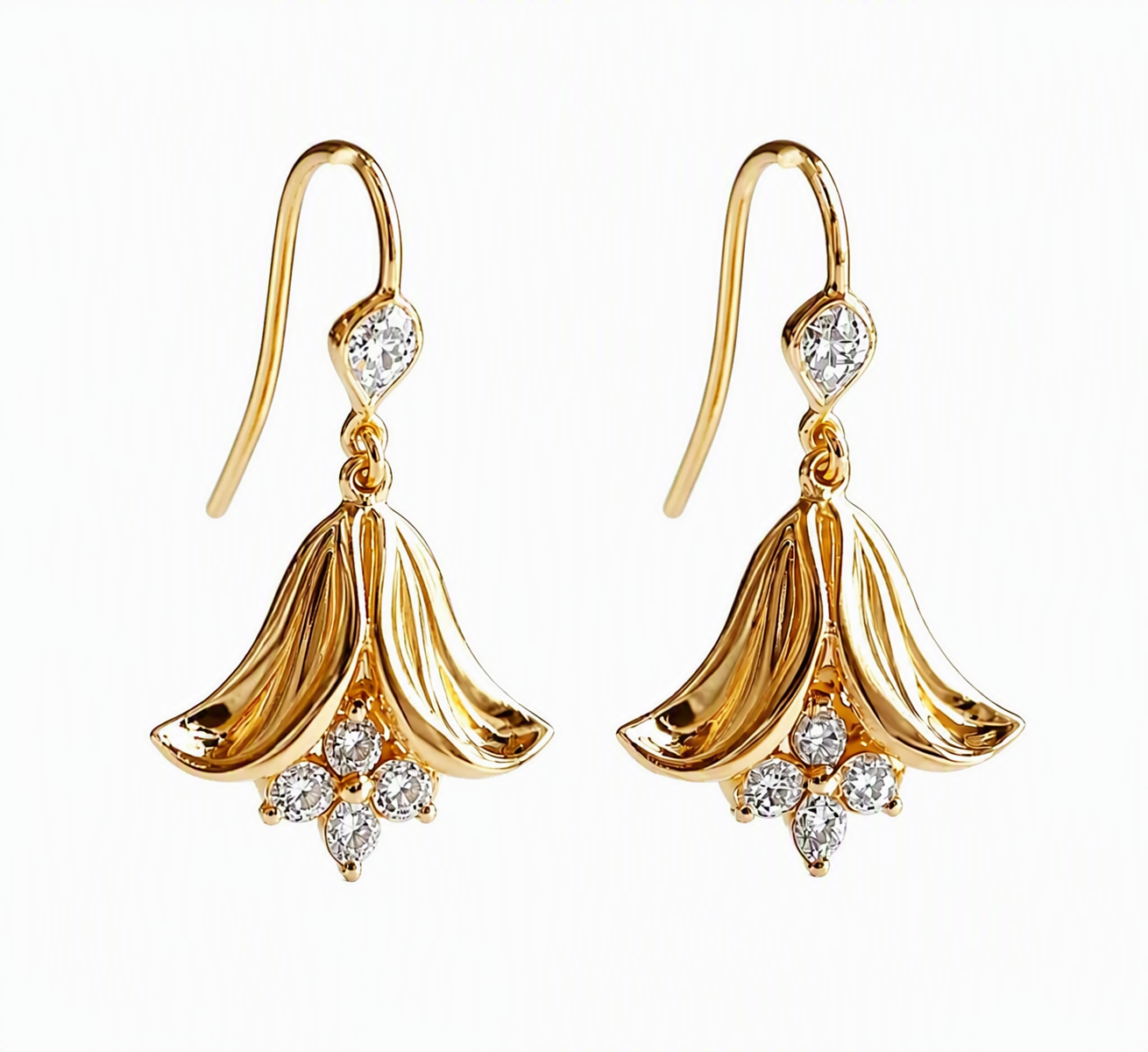 Bellflower Light Diamond Drop Earrings