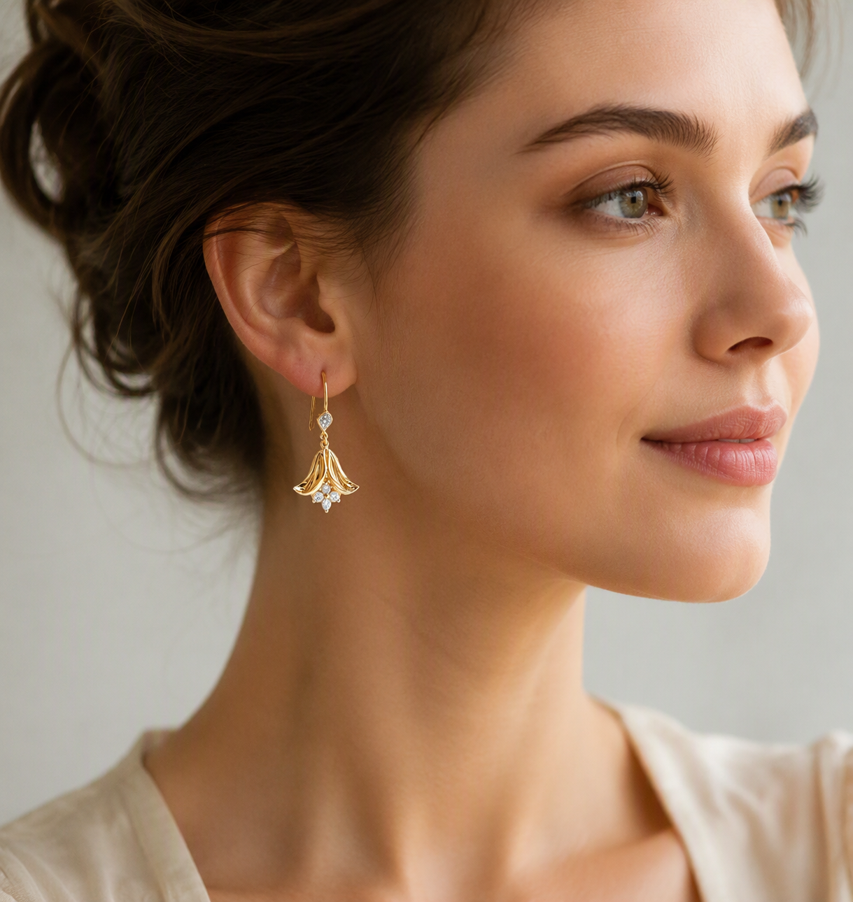 Bellflower Light Diamond Drop Earrings