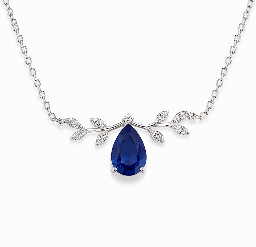 Azure Laurel Blue Sapphire Necklace