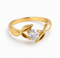 Golden Laurel Diamond Ring