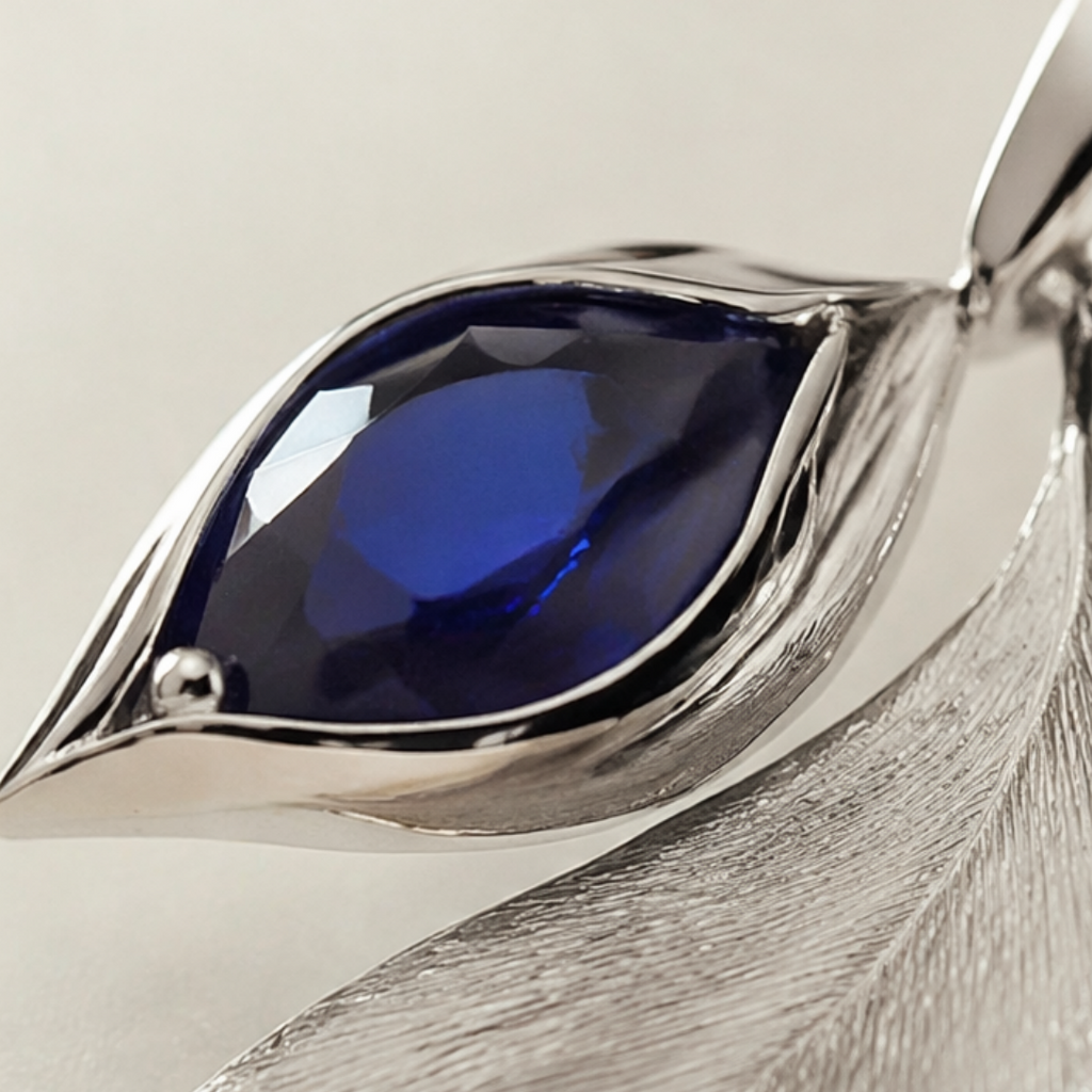 DAWN | Blue Leaf Pendant Necklace