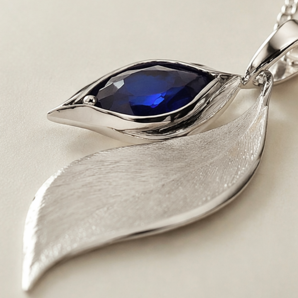 DAWN | Blue Leaf Pendant Necklace