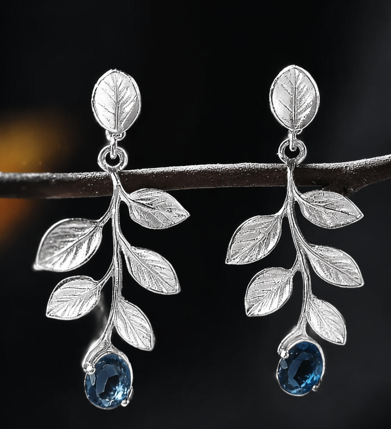 Morning Dew Leaf Drop Earrings