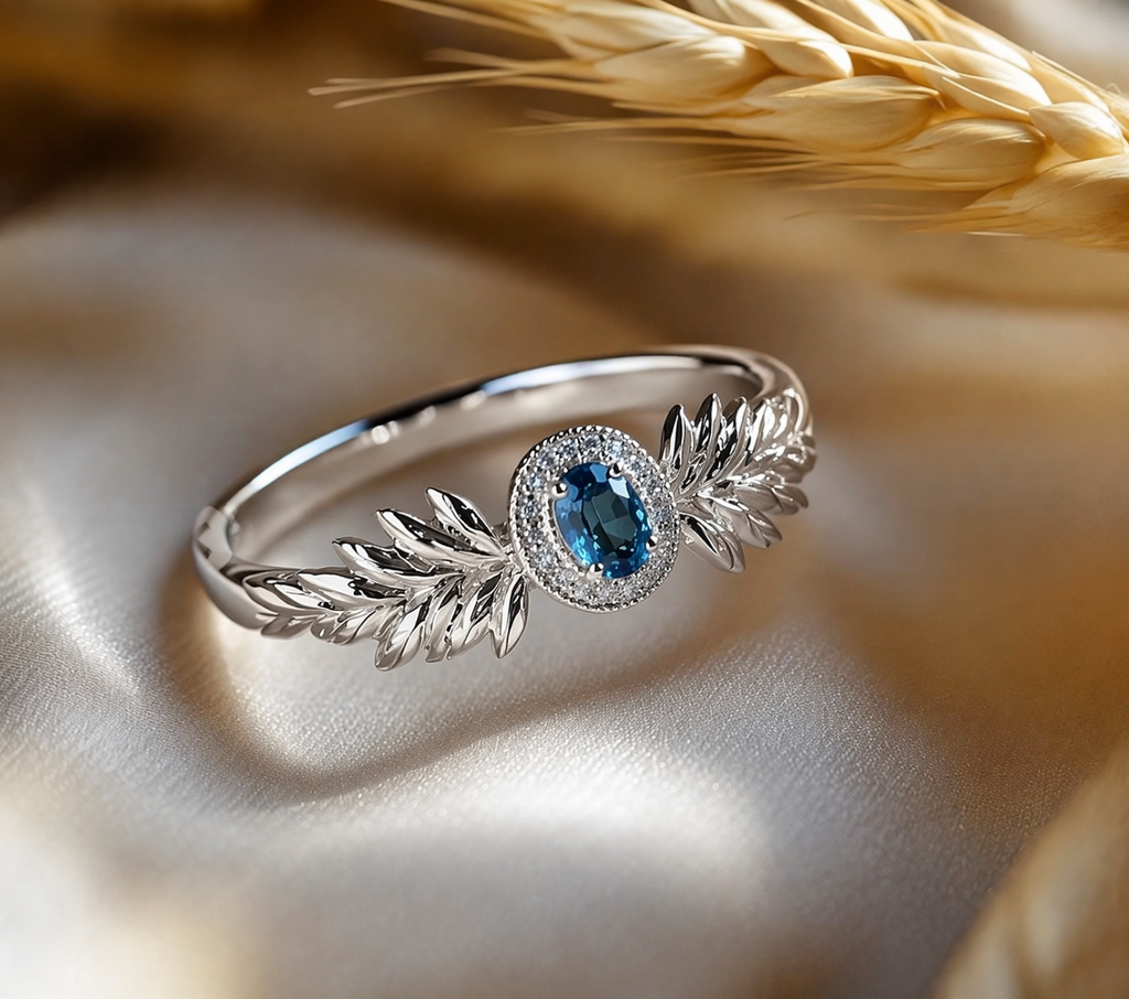 Azure Laurel Blue Sapphire Ring