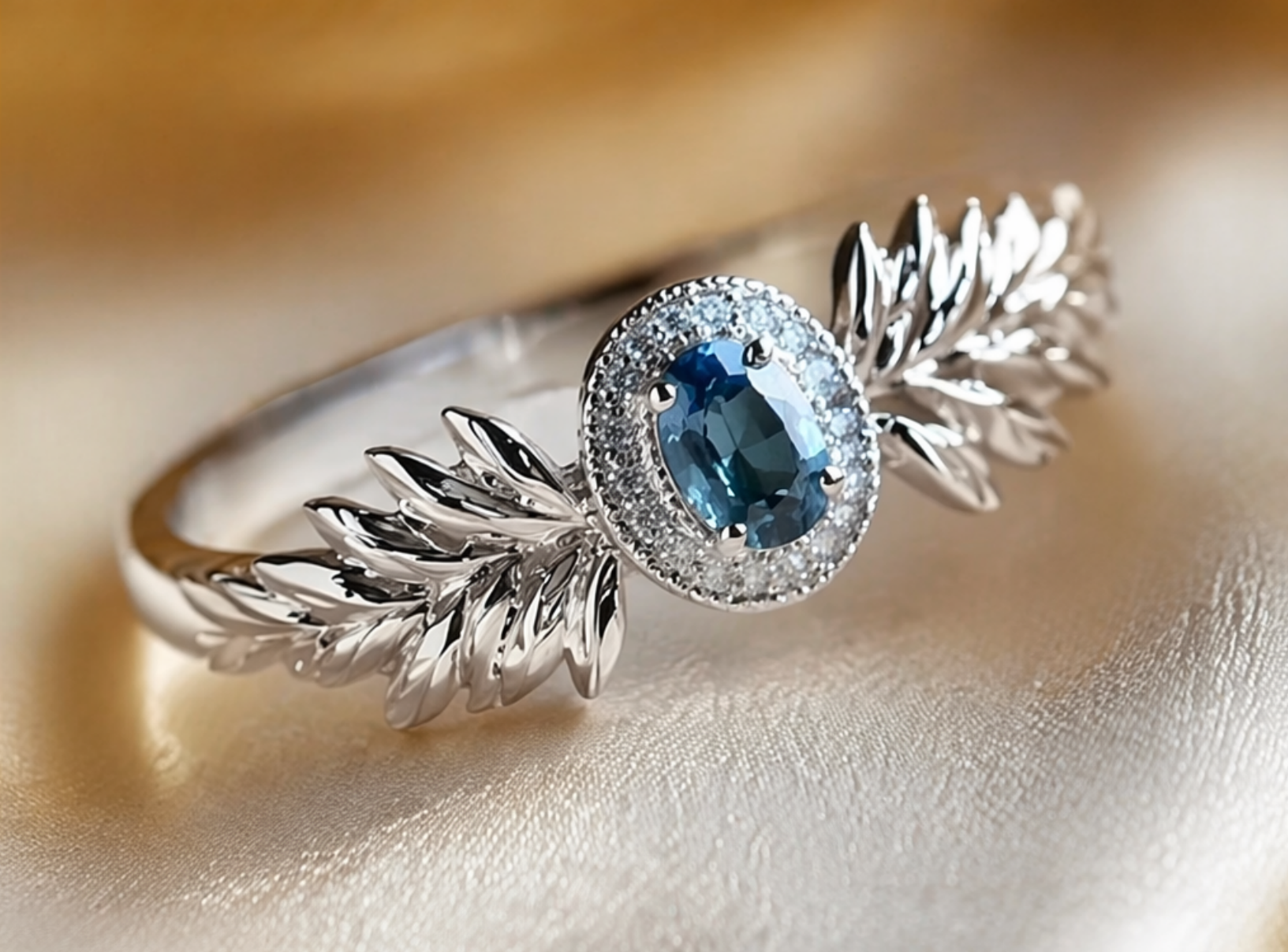 Azure Laurel Blue Sapphire Ring
