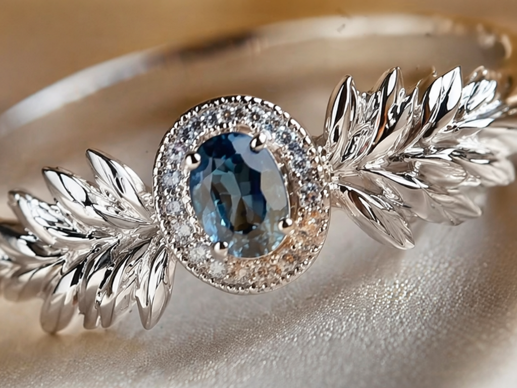 Azure Laurel Blue Sapphire Ring