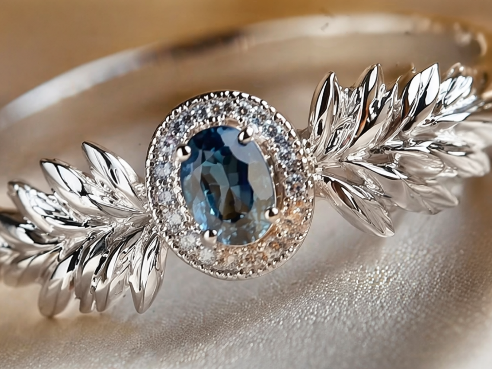 Azure Laurel Blue Sapphire Ring