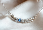 Azure Laurel Blue Sapphire Necklace