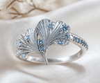 Ginkgo Sky Blue Sapphire Ring
