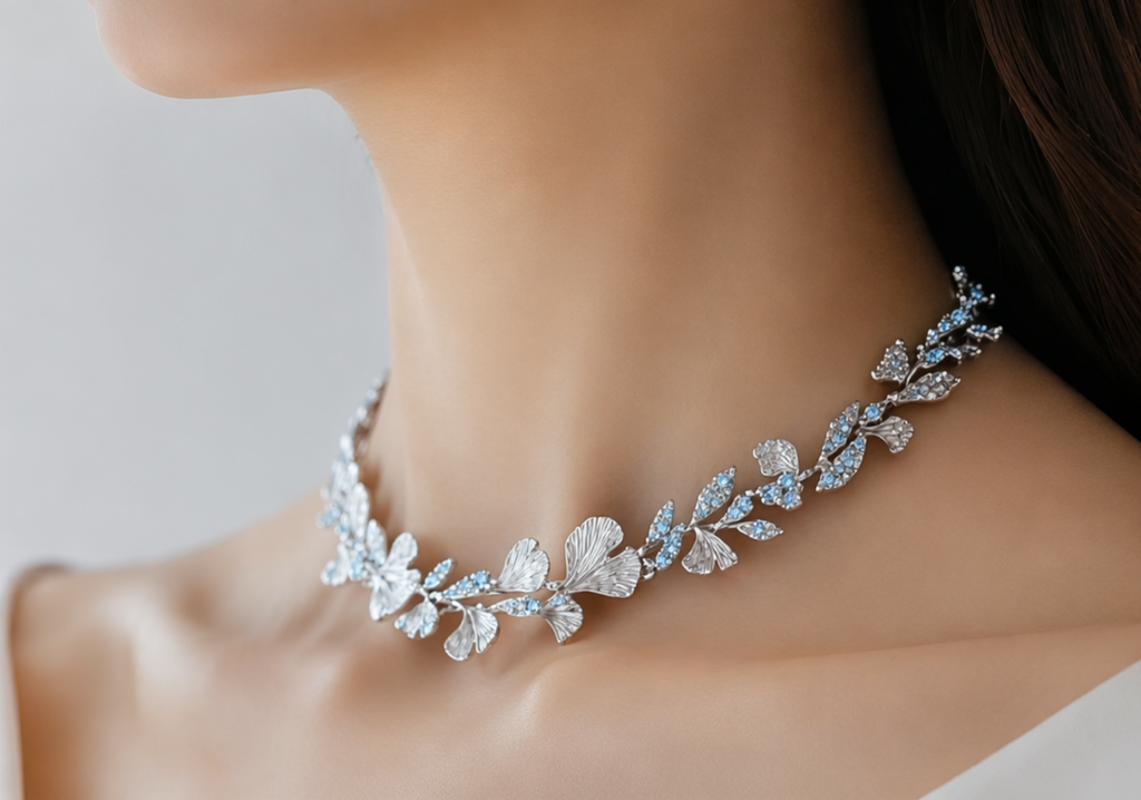 Ginkgo Sky Sapphire Garland Necklace