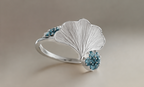 Ginkgo Bloom Blue Sapphire Ring