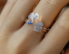 Ginkgo Dew Blue Sapphire Ring