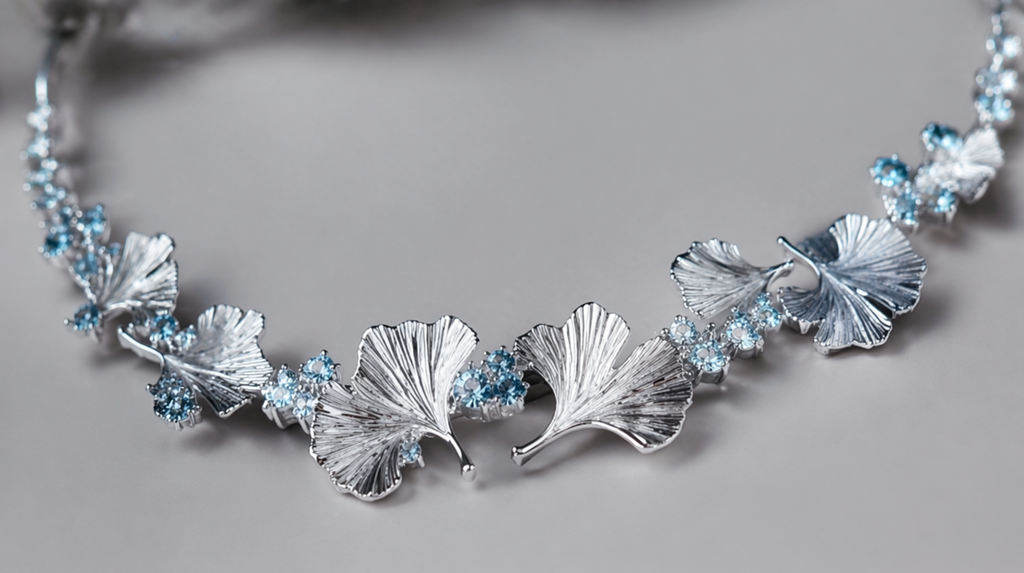 Ginkgo Bloom Blue Sapphire Necklace