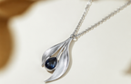 Leafdrop Blue Sapphire Pendant Necklace