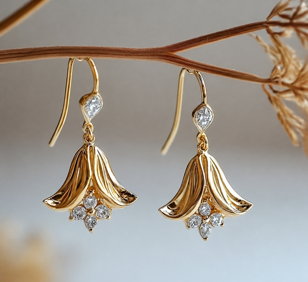 Bellflower Light Diamond Drop Earrings