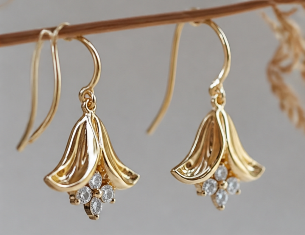 Bellflower Light Diamond Drop Earrings
