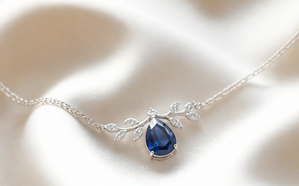 Azure Laurel Blue Sapphire Necklace