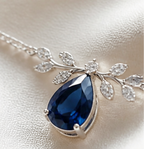 Azure Laurel Blue Sapphire Necklace