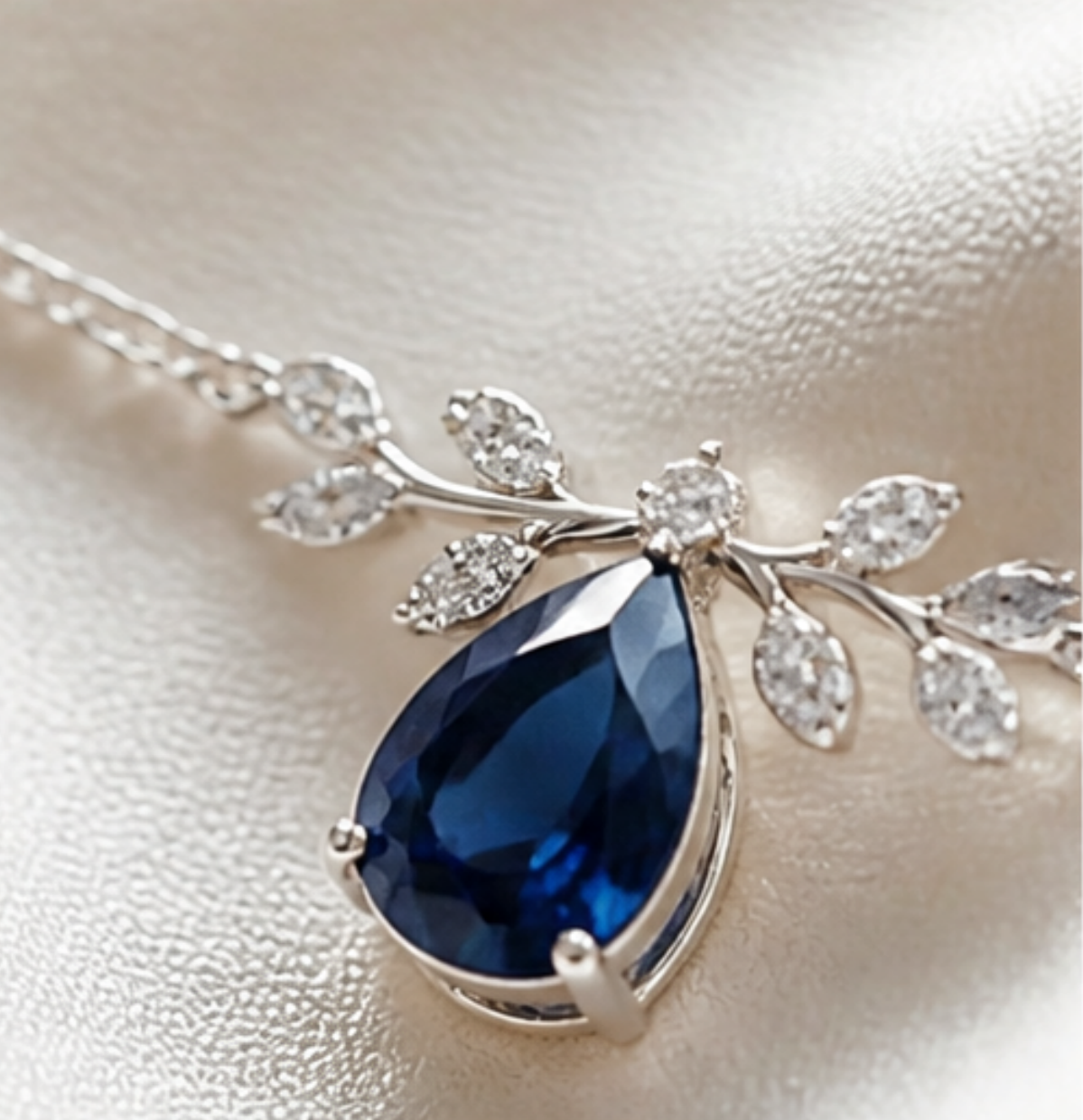 Azure Laurel Blue Sapphire Necklace