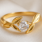 Golden Laurel Diamond Ring